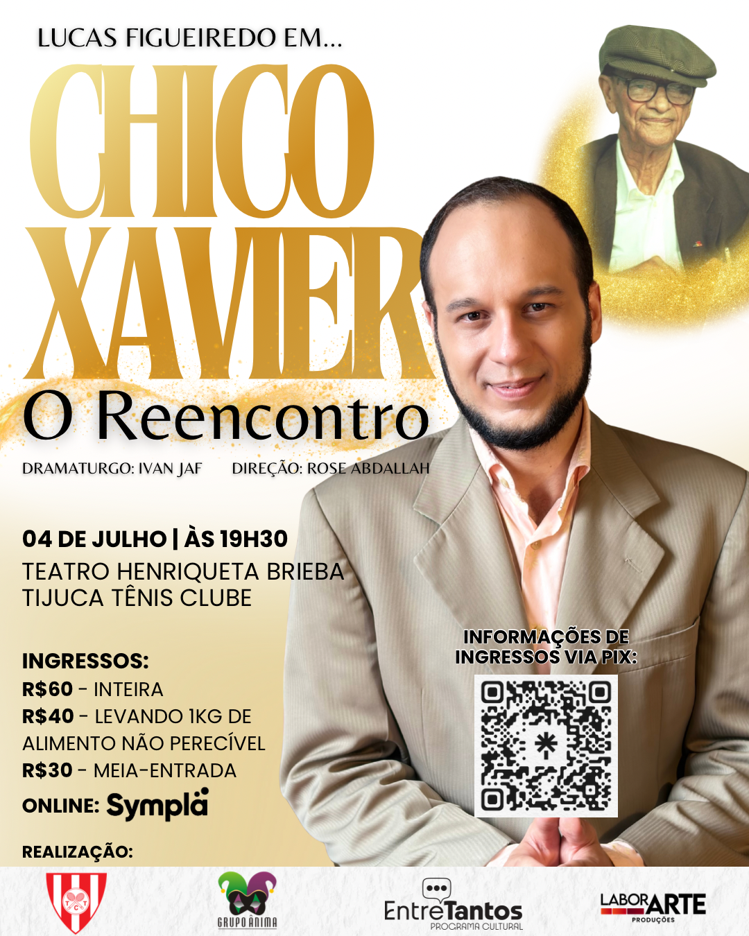 Espetáculo sobre Chico Xavier chega à Tijuca