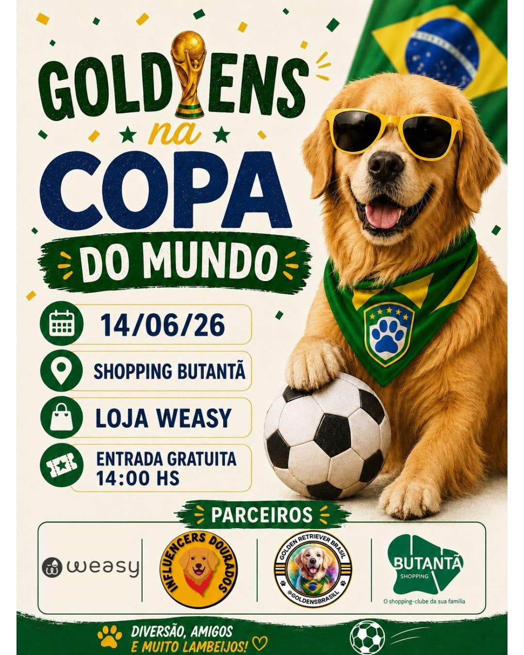 Encontros de Golden Retriever movimentam SP em junho