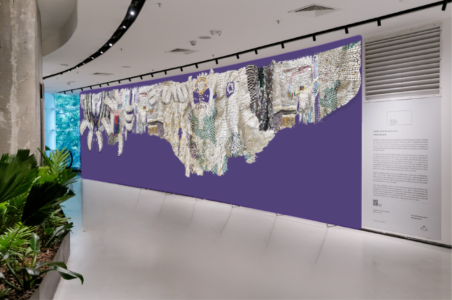 Instalação gratuita transforma descarte em arte no Shopping Leblon
