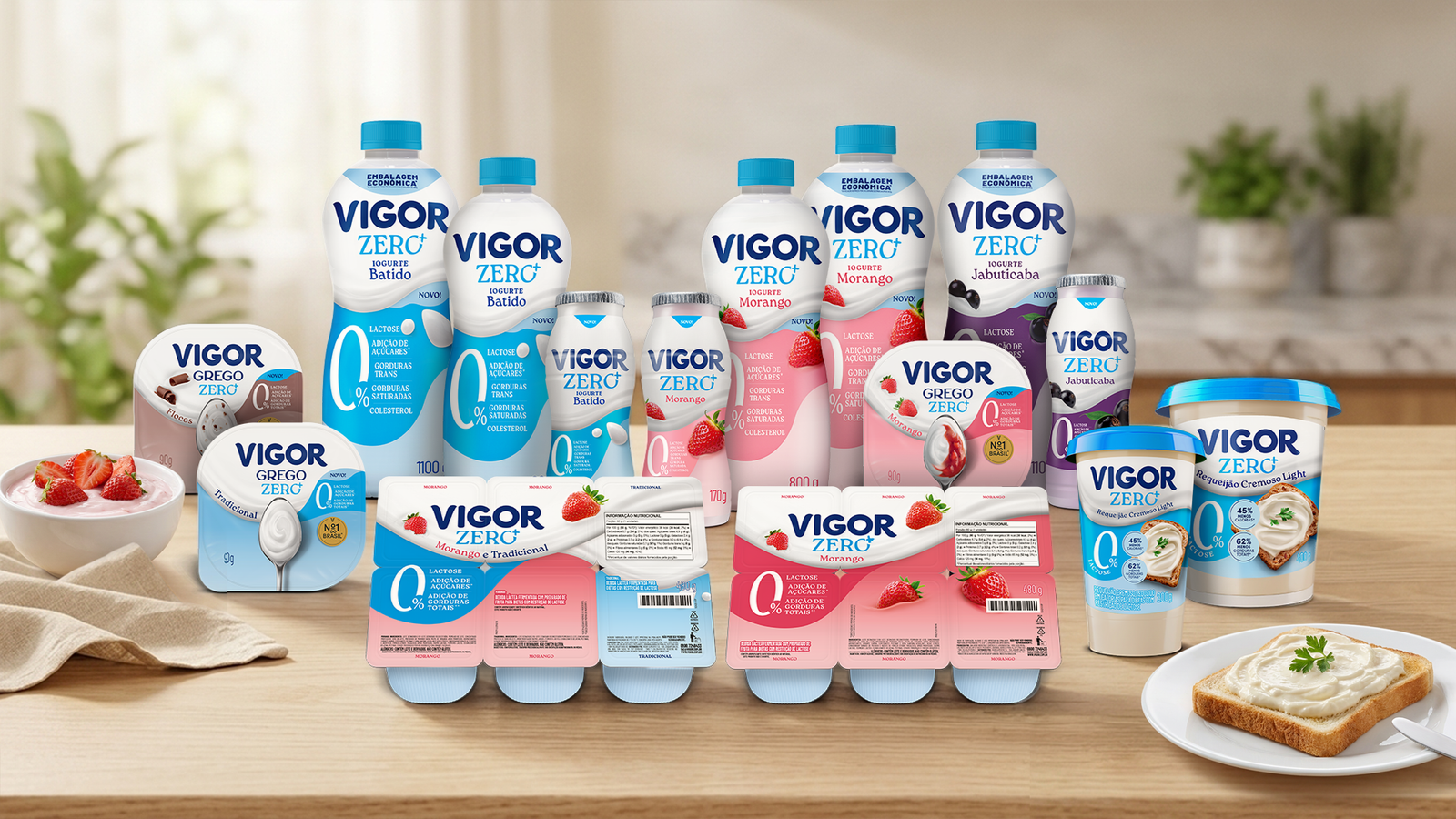 Vigor lança requeijão zero lactose e iogurtes
