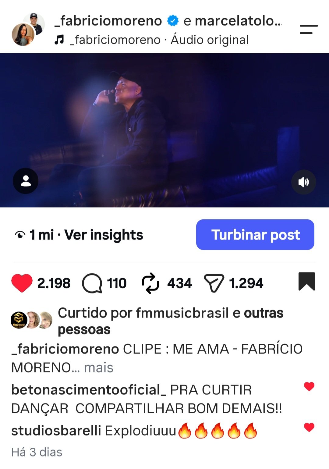 “Me Ama” alcança 1 milhão de views em três dias
