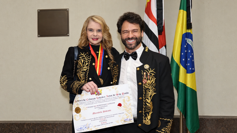 Daniel Satti recebe Maristela Pedrotti em noite de celebração às artes em São Paulo